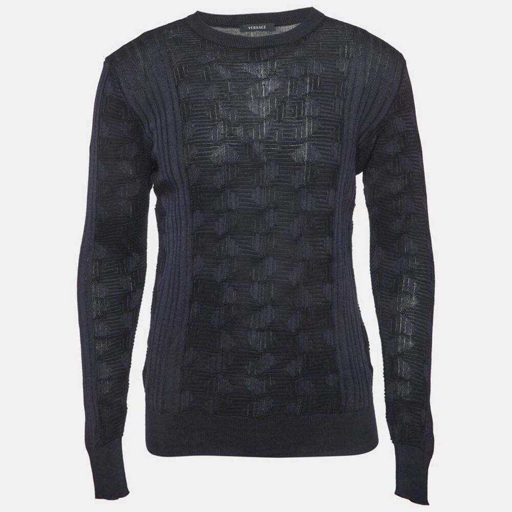 Versace Navy Blue Knit Sweatshirt M
